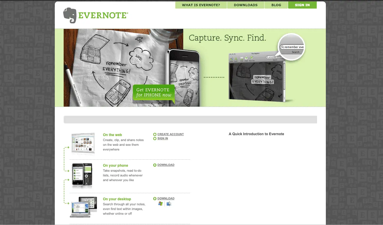 <a href="https://web.archive.org/web/20081201043203/http://www.evernote.com/">Source: Archive.org</a>